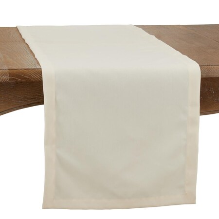 Saro 16 x 72 in. Casual Design Everyday Oblong Table Runner, Ivory 321.I1672B
